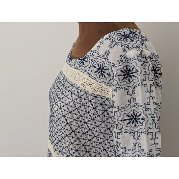 Velvet Graham & Spencer Boho Embroidered Dress Boho Floral Jaipur Lightweight XS - Picture 4 of 9